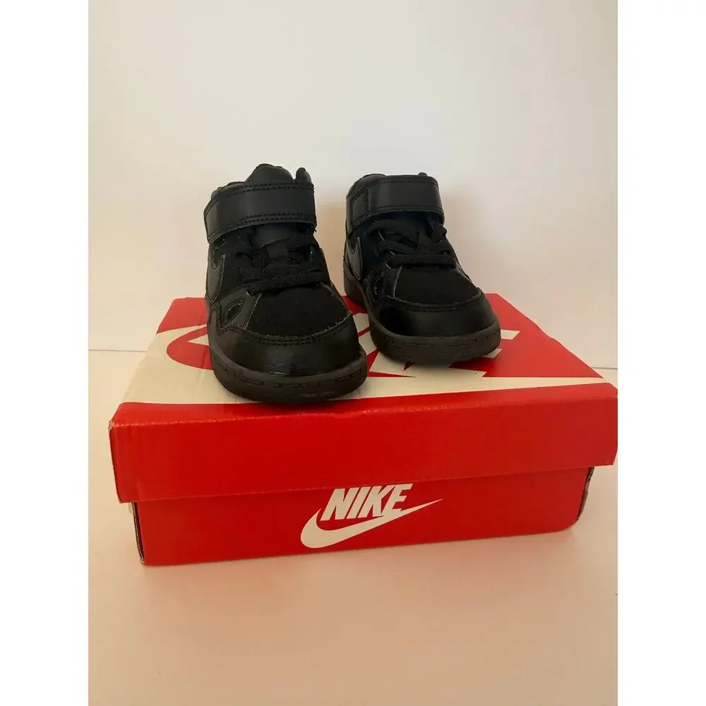 Nike Son of Force Mid TD Toddler 5C Black Black High Top Sneakers 615162-021 NIB